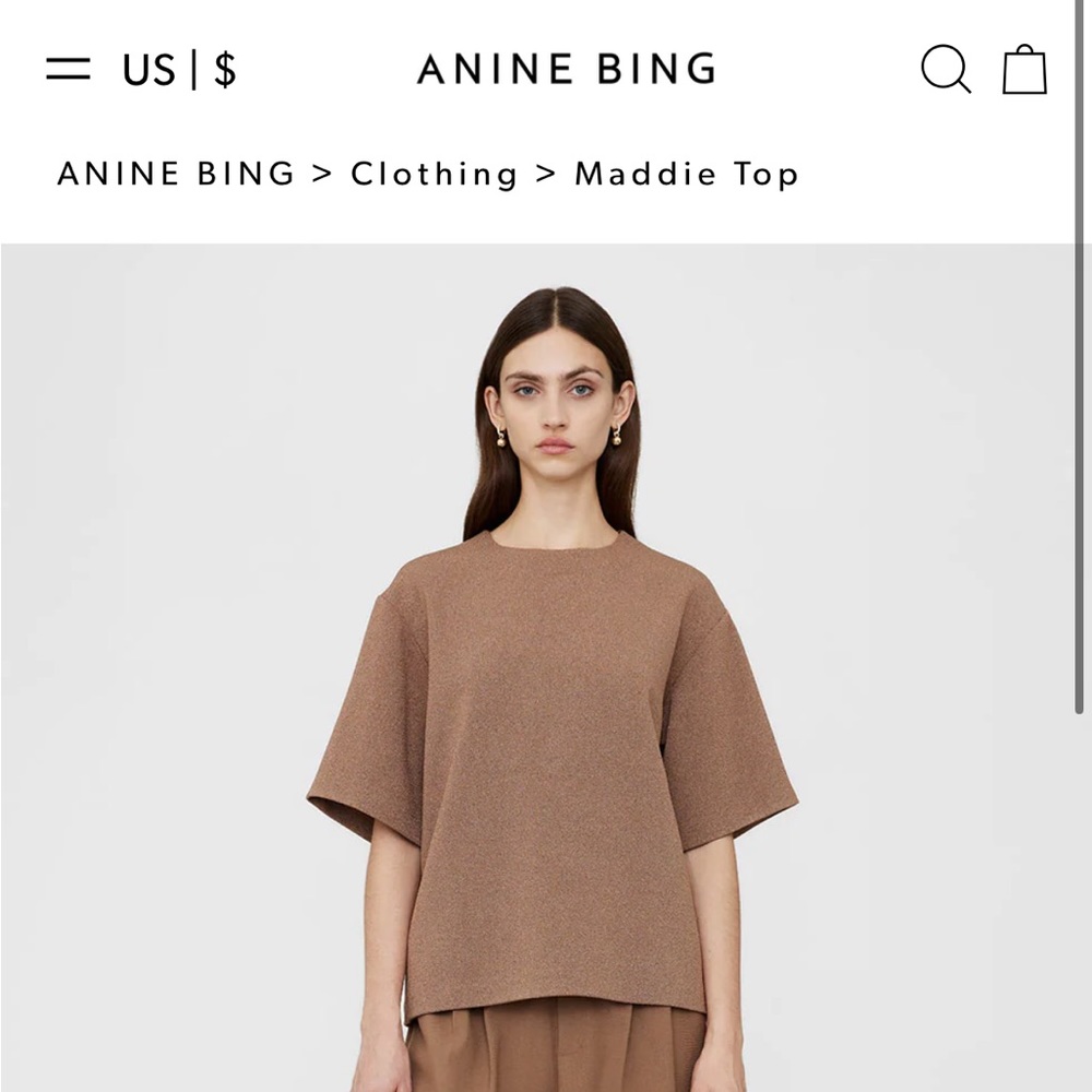 Anine Bing NWT Maddie camel shirt